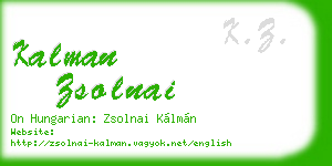 kalman zsolnai business card