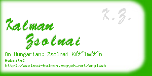 kalman zsolnai business card